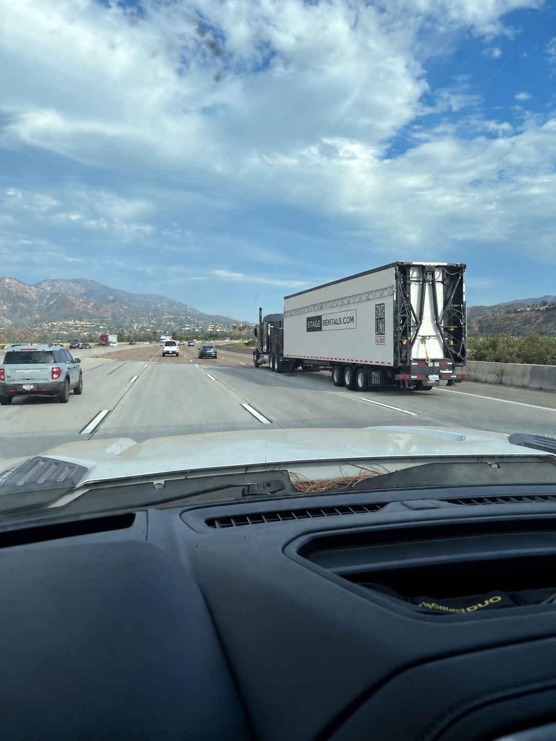 The StageRentals.com SL320 on the road in Southern California